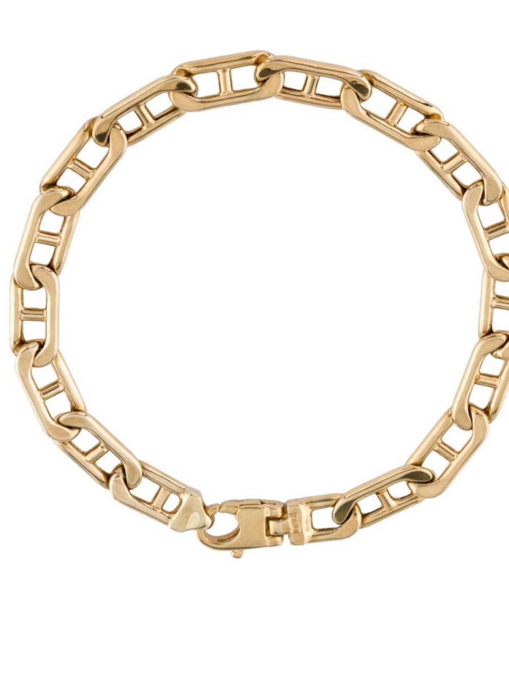 GENUINE 10K YELLOW GOLD 7MM Men’s (unisex) MARINER LINK STATION BRACELET. STEAL!